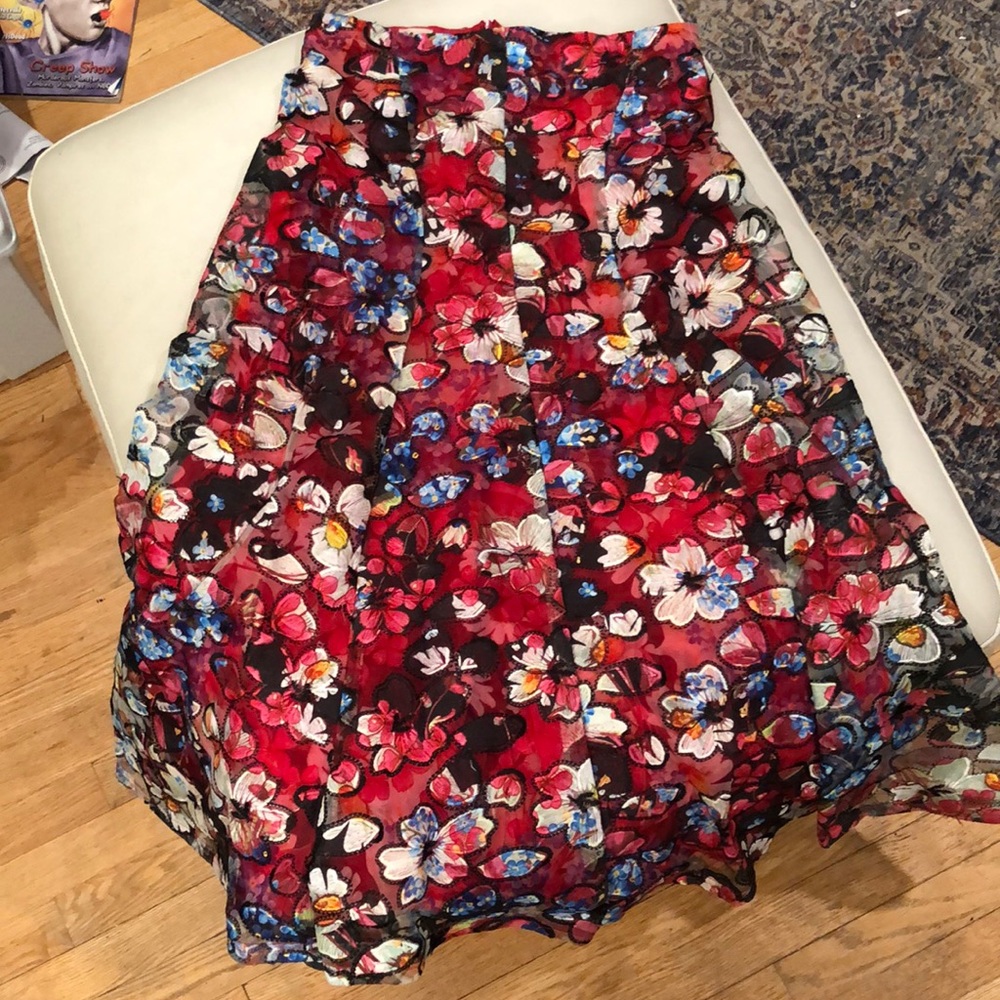 Heart high waist a line midi skirt